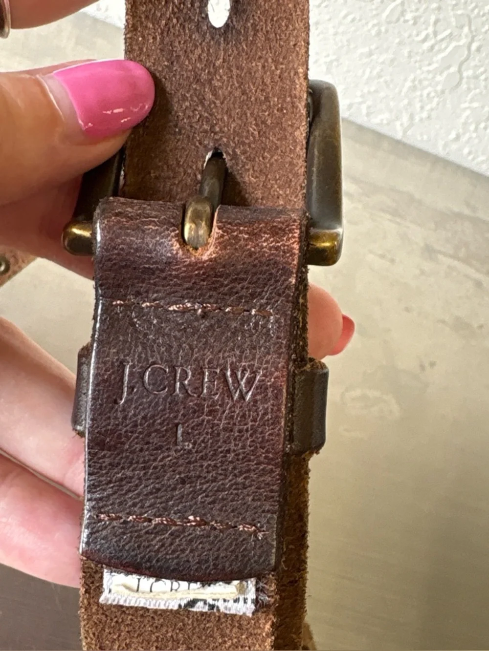 J. Crew Retro Brown Leather Studded Belt✨ - Picture 6 of 8